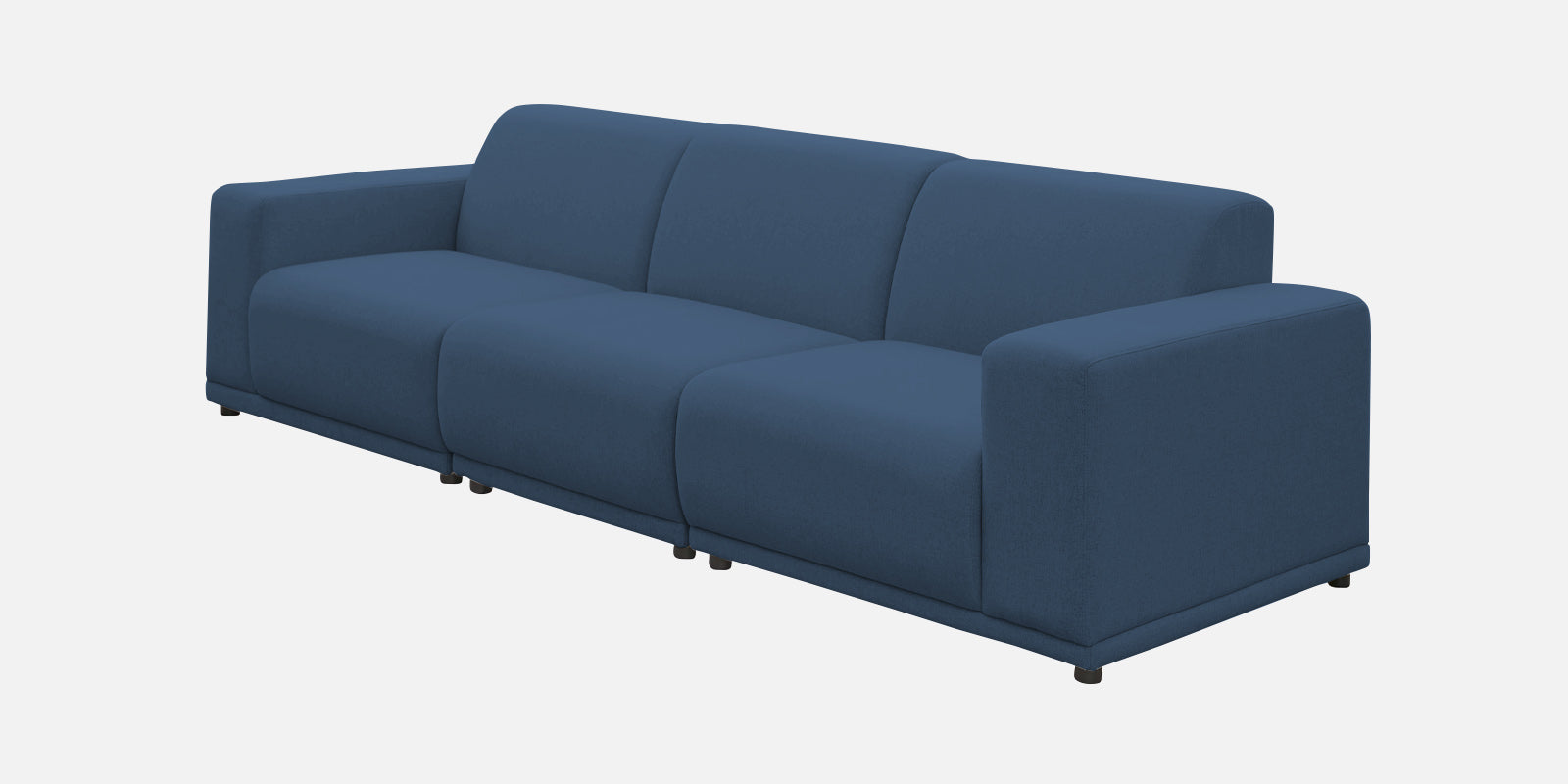 Adam Fabric LHS Sectional Sofa (3+Ottoman Lounger) In Light Blue Colour - Febonic Living