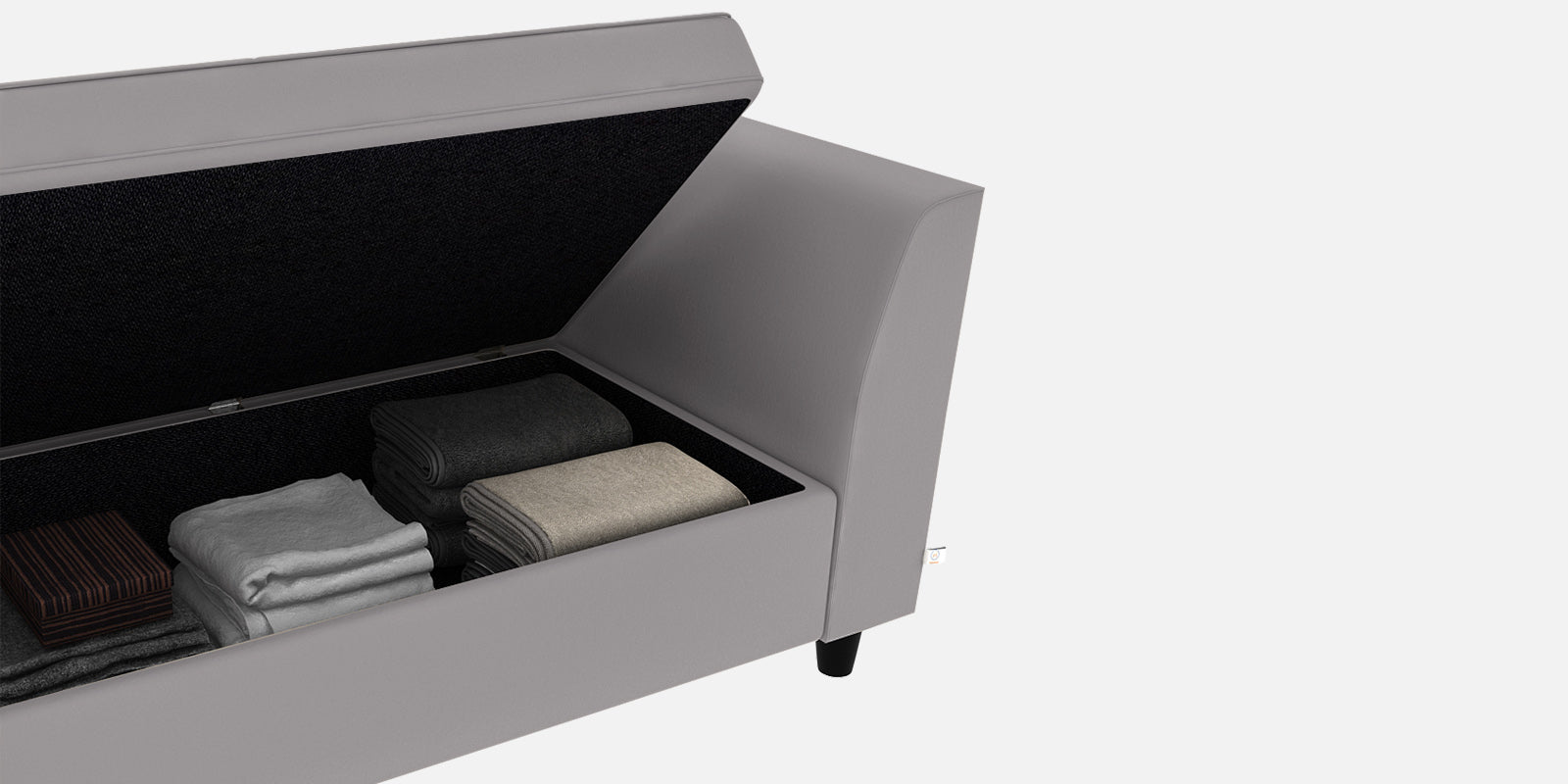 Bristo Velvet 3 Seater Sofa In Concrete Grey Colour With Storage - Febonic Living