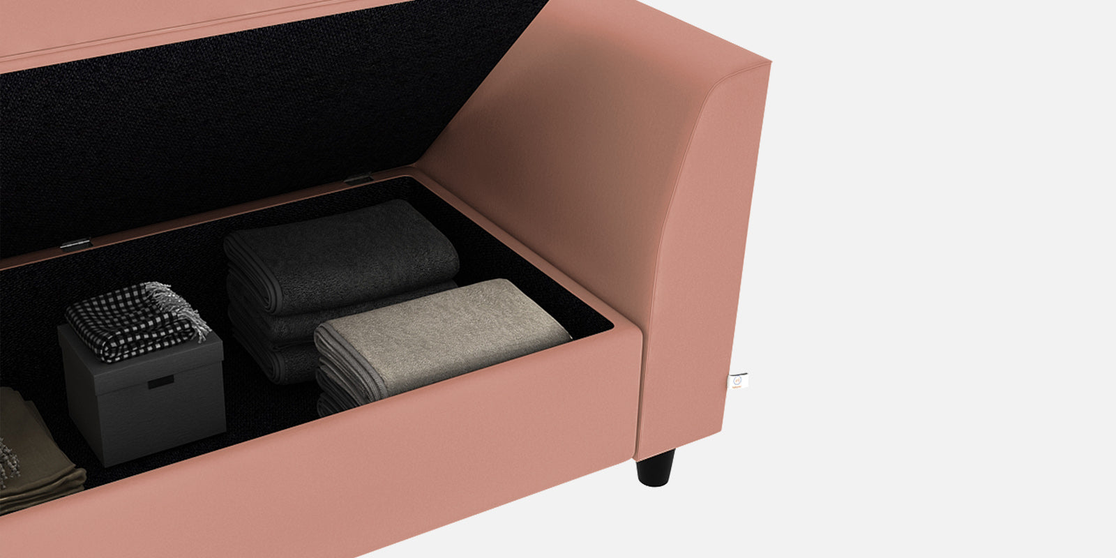 Bristo Velvet 2 Seater Sofa in Blush Pink Colour With Storage