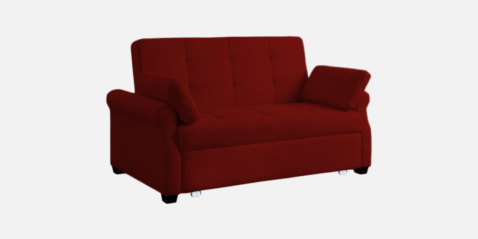 Fornia Fabric 2 Seater Pull Out Sofa Cum Bed In Blood Maroon Colour - Febonic Living