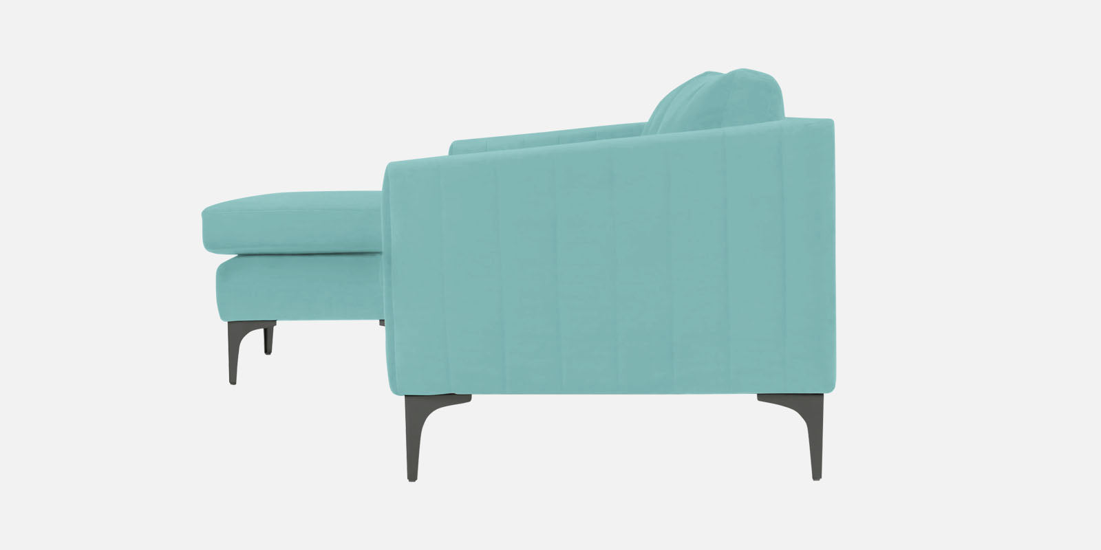Haru Fabric RHS Sectional Sofa (2+Lounger) In Barmunda Aqua Colour - Febonic Living