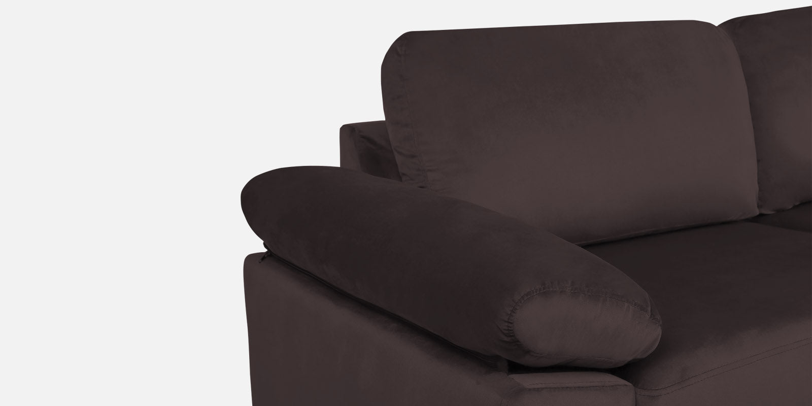 Vegas Velvet RHS Sectional Sofa (3+Lounger) In Mocha Brown Colour - Febonic Living