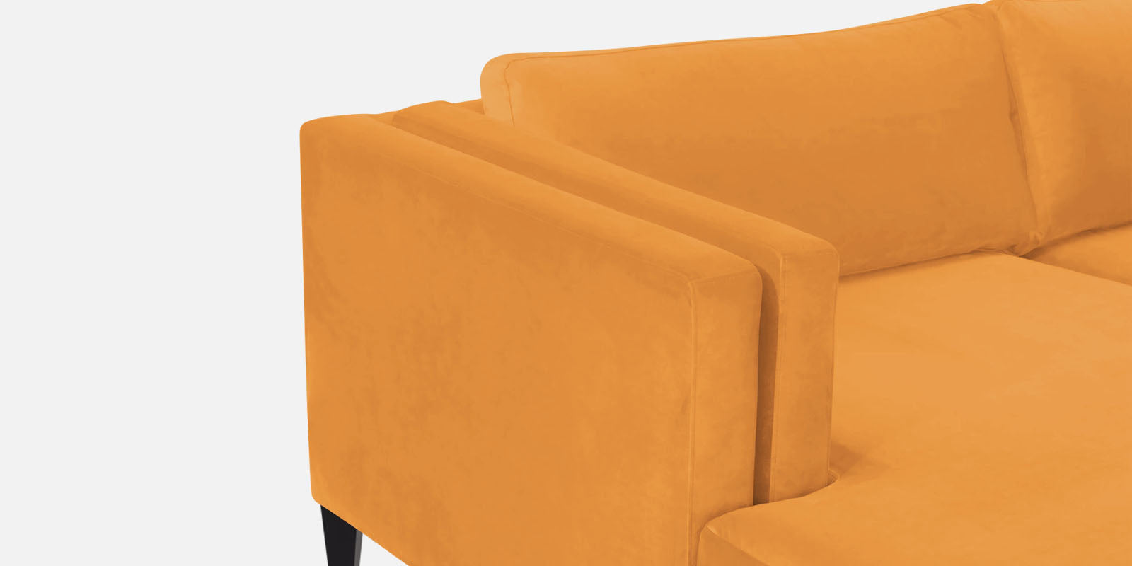Jasper Velvet RHS Sectional Sofa (3+Lounger) In Tangerine orange Colour - Febonic Living