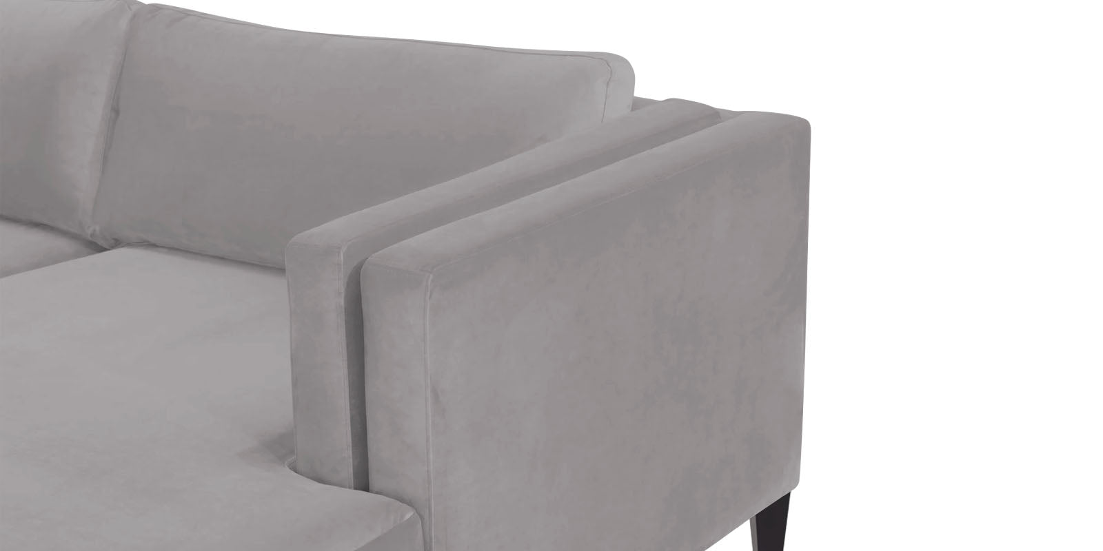 Jasper Velvet LHS Sectional Sofa (3+Lounger) In Concrete grey Colour - Febonic Living