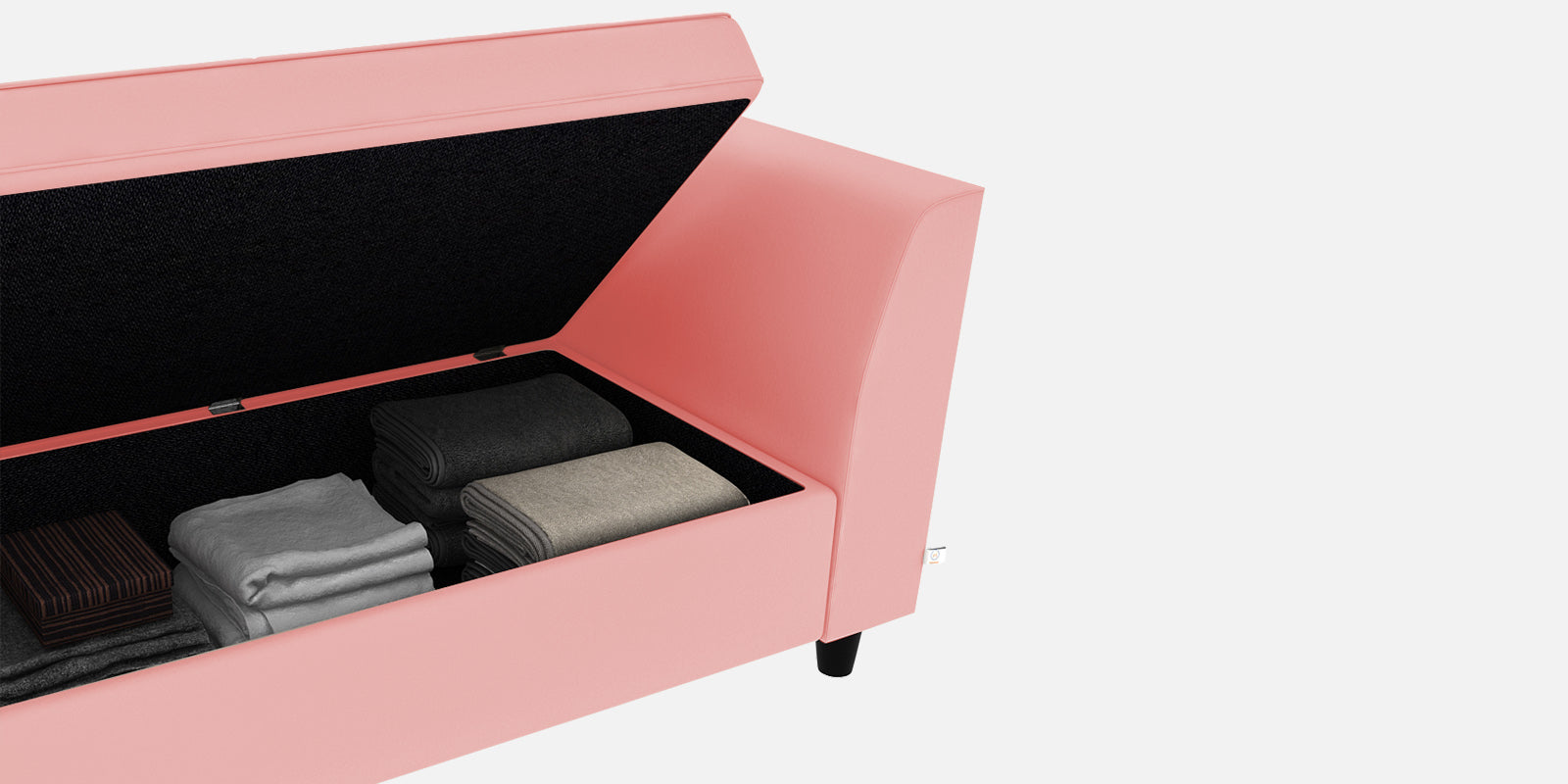 Bristo Velvet 3 Seater Sofa In millennial pink Colour With Storage - Febonic Living