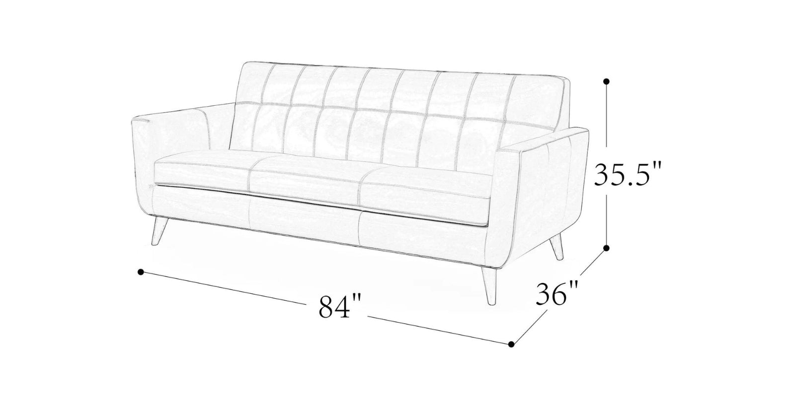 Cori Leatherette 3 Seater Sofa in Brown Finish
