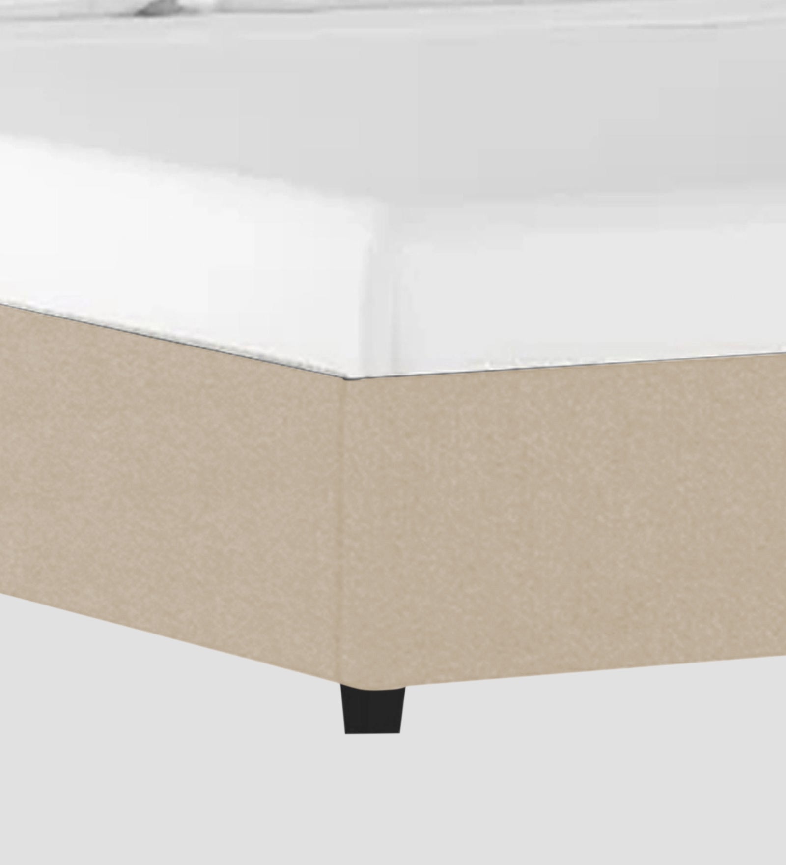 Asyra Velvet King Size Bed in Cream Beige Colour With Box Storage