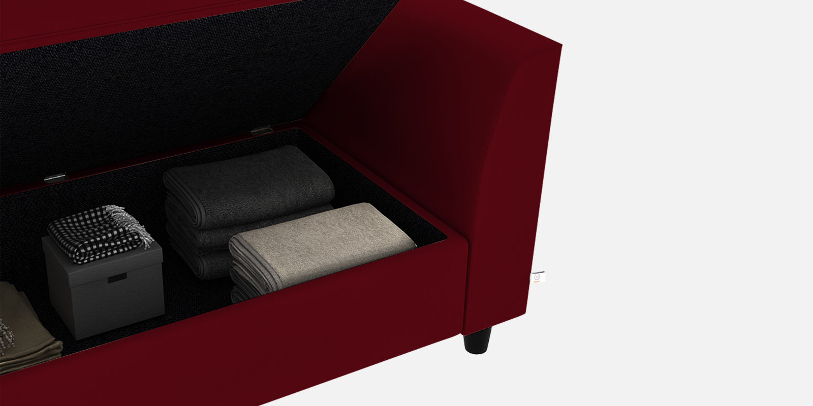Bristo Velvet 2 Seater Sofa in Cherry Red Colour With Storage