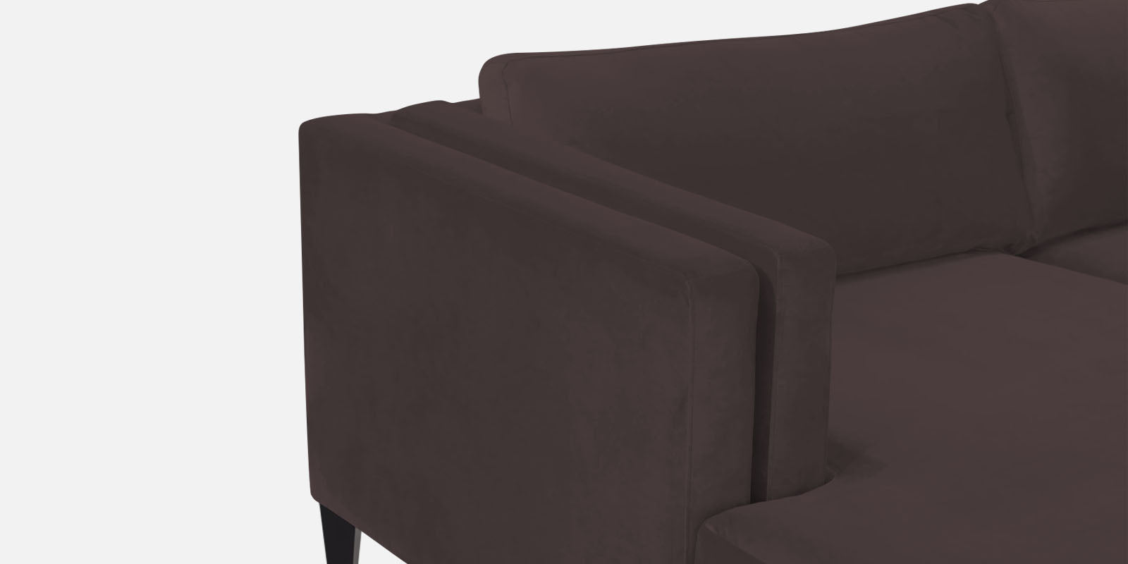 Jasper Velvet RHS Sectional Sofa (3+Lounger) In Mocha Brown Colour - Febonic Living