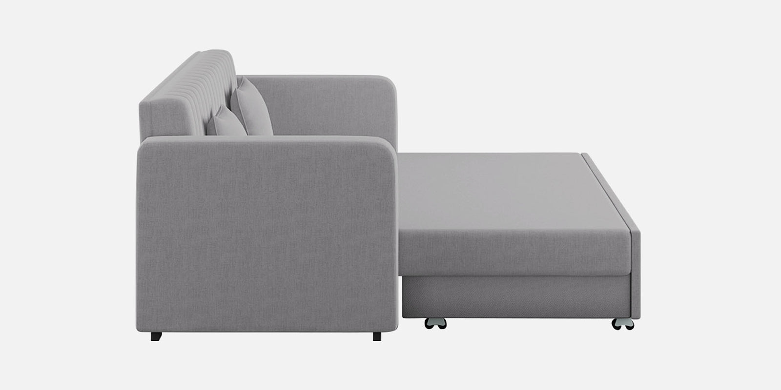 Calra Fabric 3 Seater Pull Out Sofa Cum Bed In Lit Grey Colour With Storage - Febonic Living