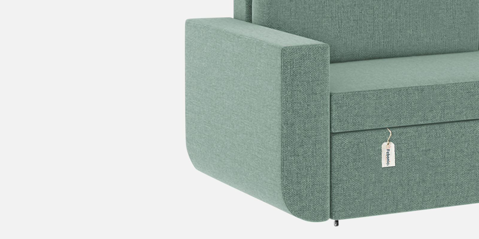 Grace Fabric 3 Seater Pull Out Sofa Cum Bed In Suka Blue Colour With Storage - Febonic Living