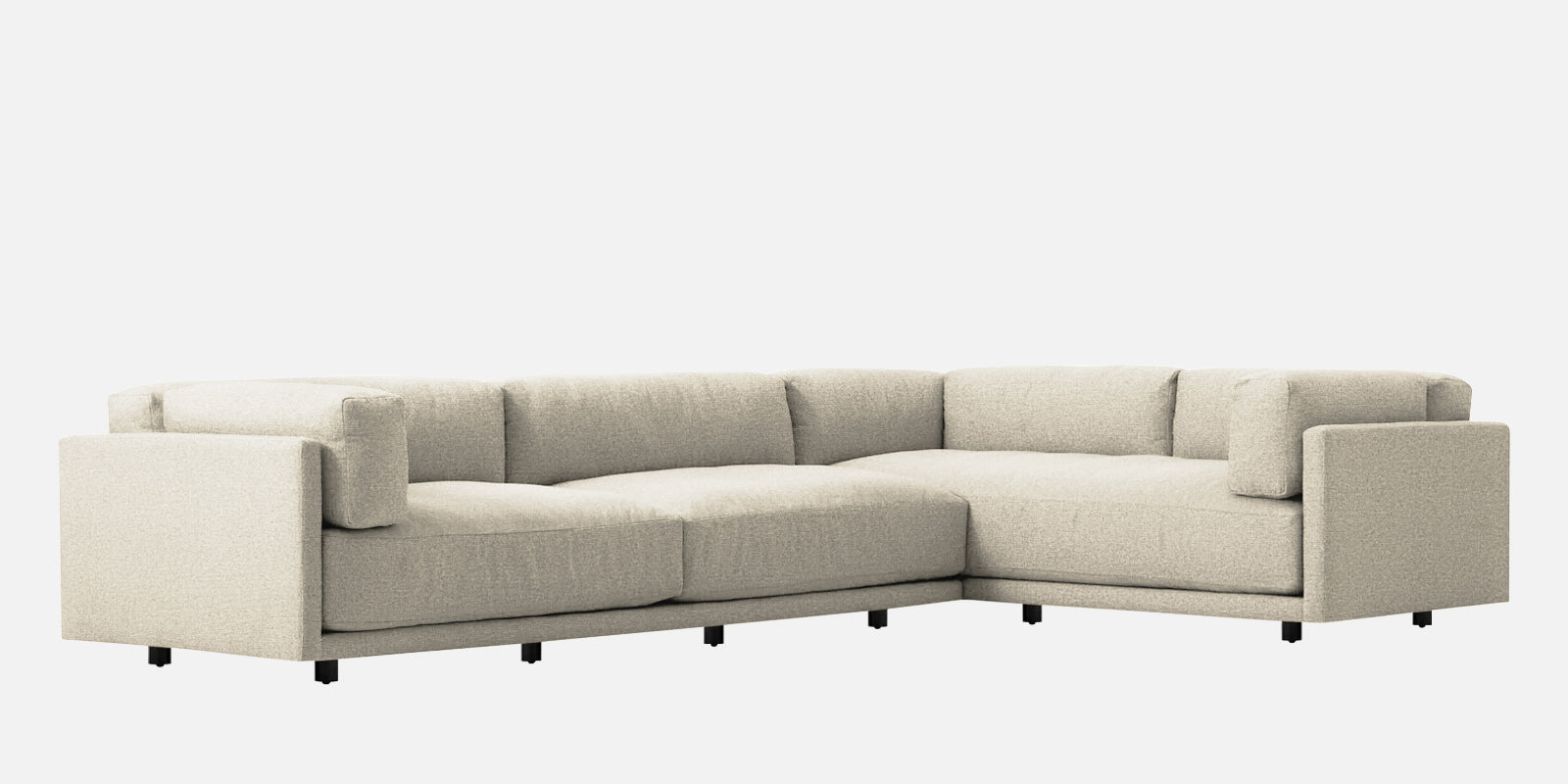 Nixon Fabric 6 Seater LHS Corner Sofa In Ivory Cream Colour - Febonic Living