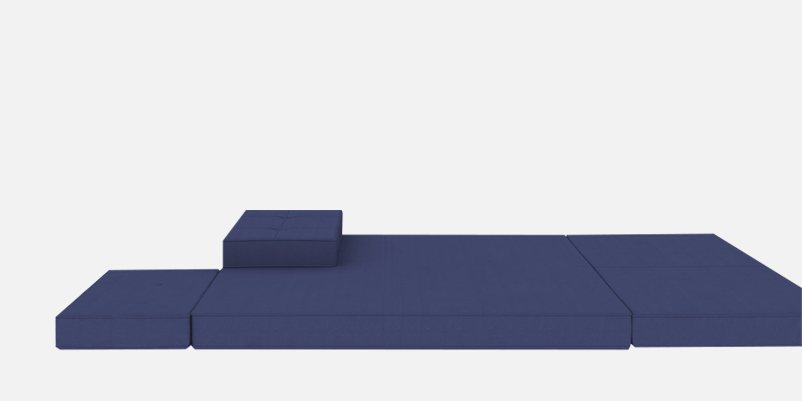 Cora Fabric 2 Seater Foldable Sofa Cum Bed In Denim Blue Colour - Febonic Living