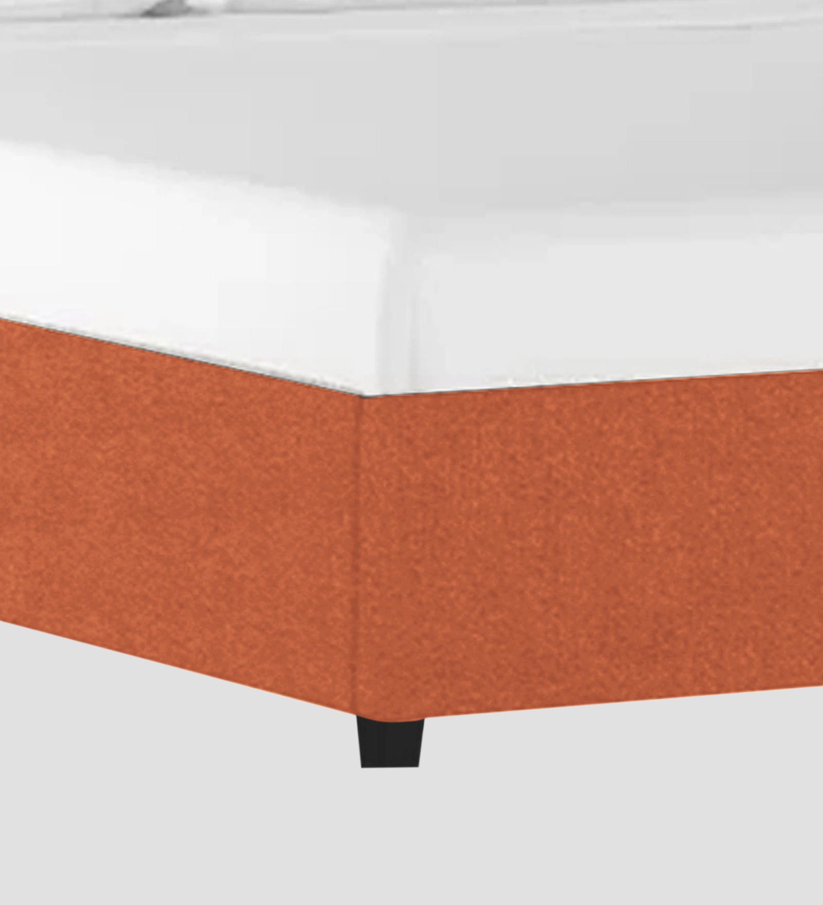 Asyra Velvet King Size Bed in Yam Orange Colour With Box Storage