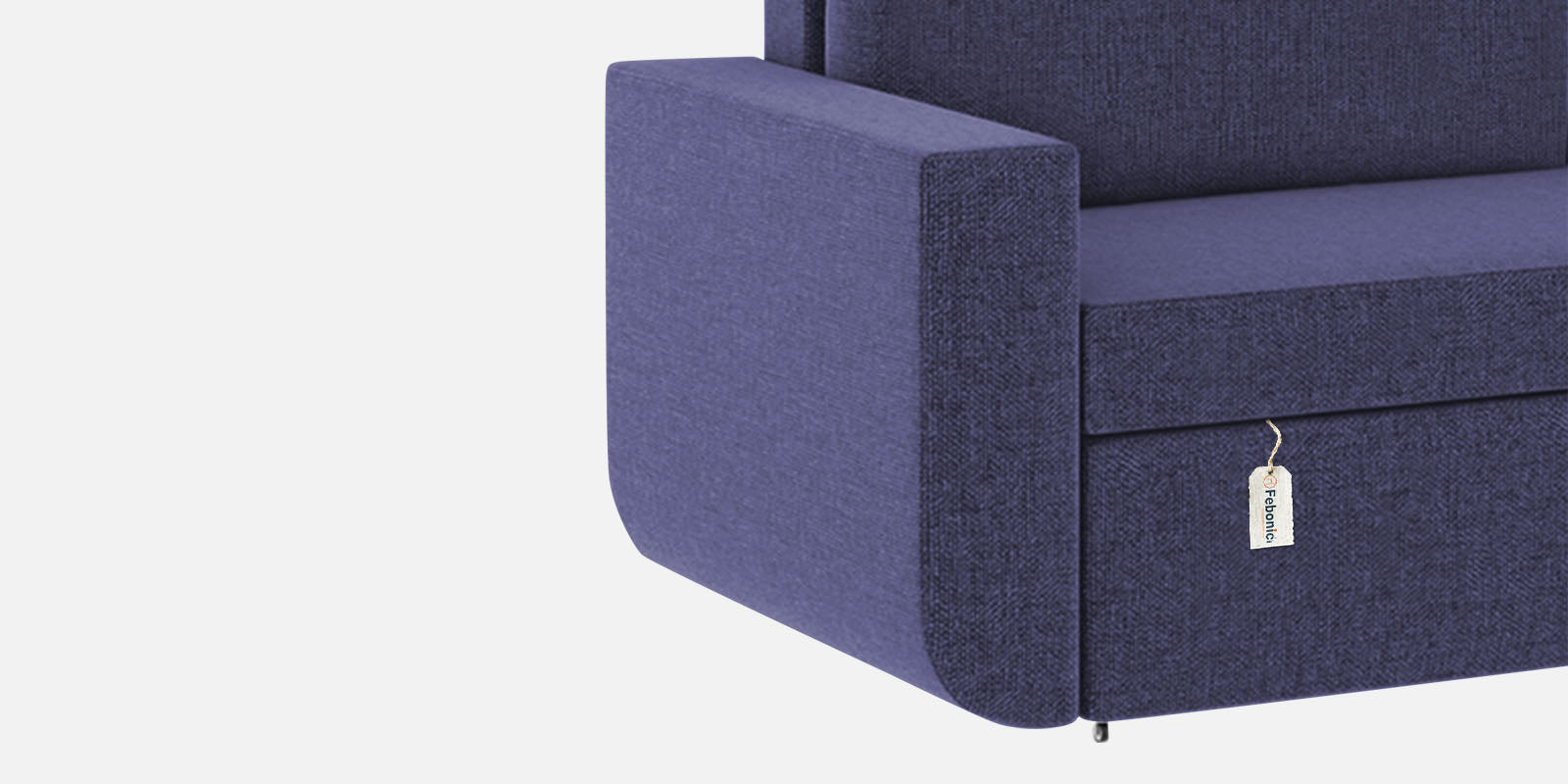 Grace Fabric 3 Seater Pull Out Sofa Cum Bed In Slate Blue Colour With Storage - Febonic Living