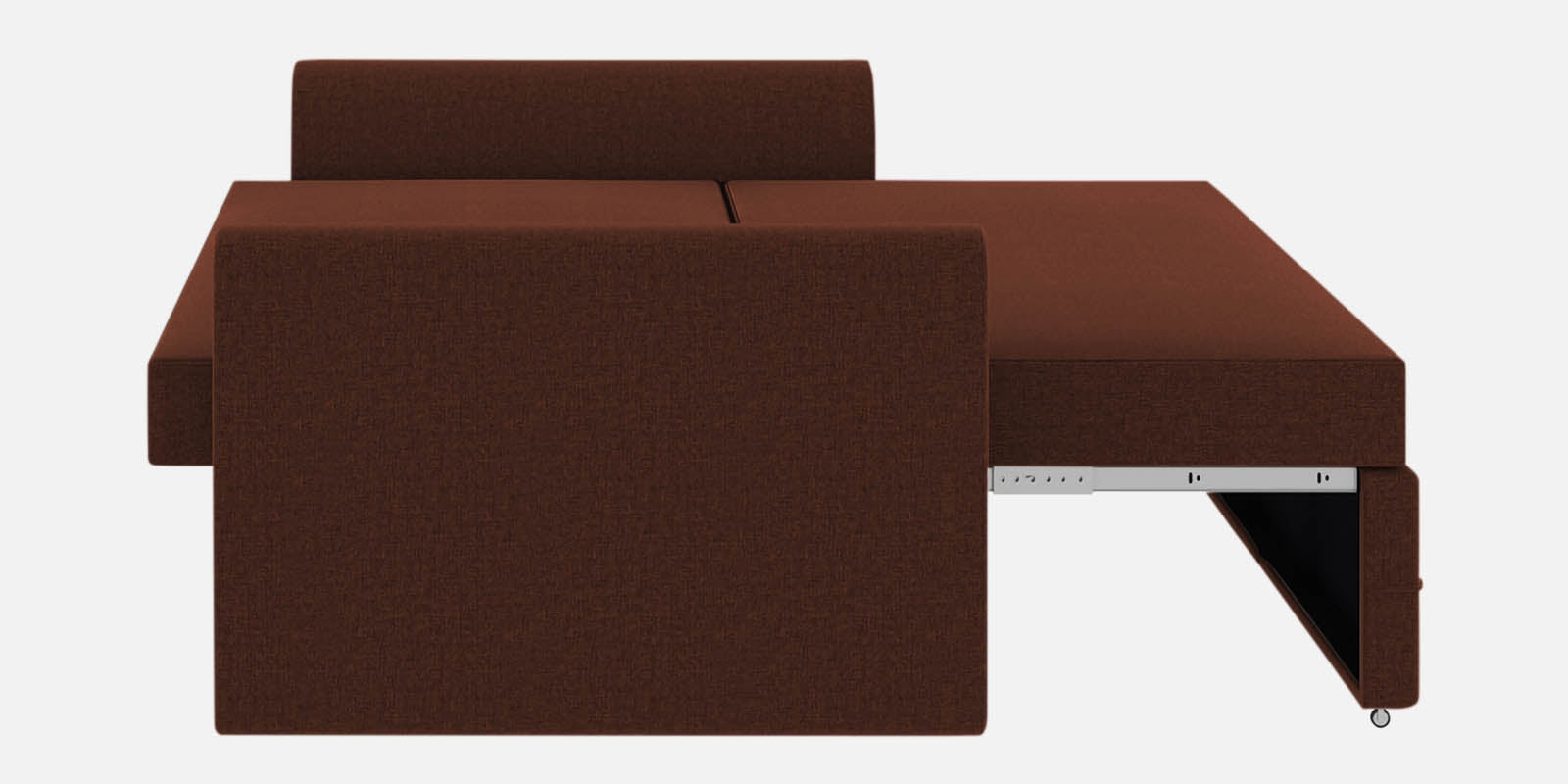 Ines Velvet 3 Seater Pull Out Sofa Cum Bed In Coffee Brown Colour With Storage - Febonic Living