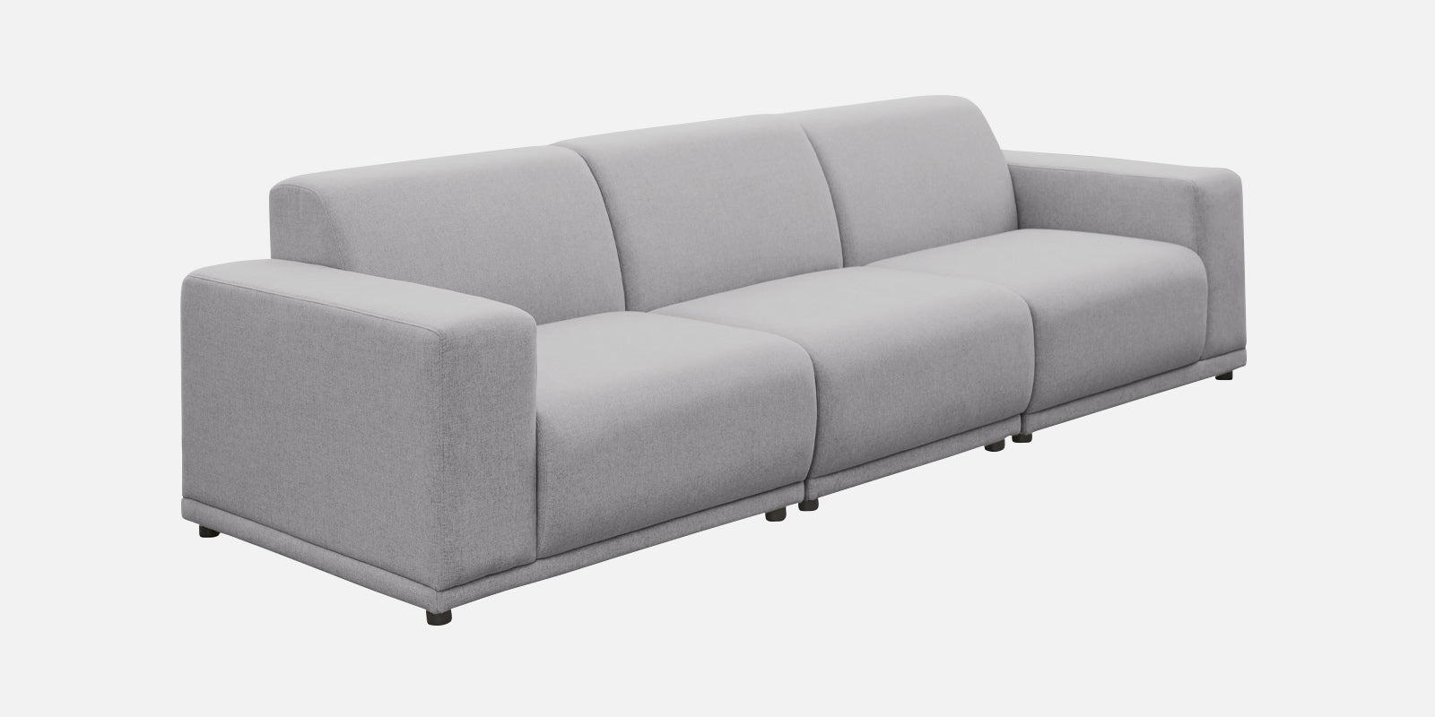 Adam Fabric RHS Sectional Sofa (3+Ottoman Lounger) In Lit Grey Colour - Febonic Living
