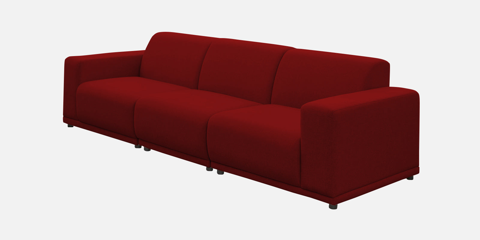 Adam Fabric LHS Sectional Sofa (3+Ottoman Lounger) In Blood Maroon Colour - Febonic Living