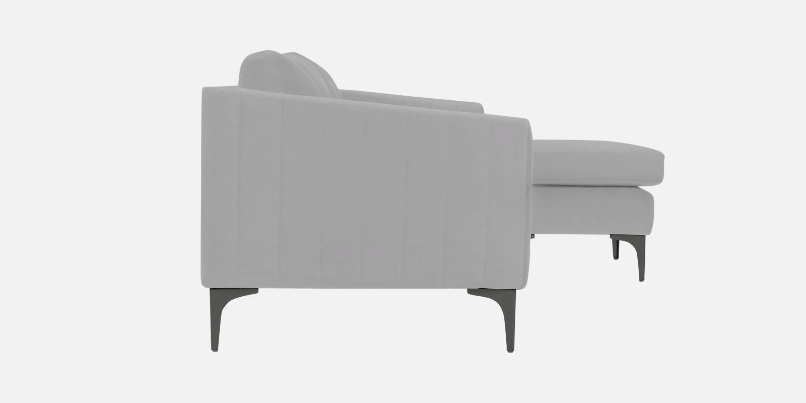 Haru Fabric LHS Sectional Sofa (3+Lounger) In Concrete Grey Colour - Febonic Living