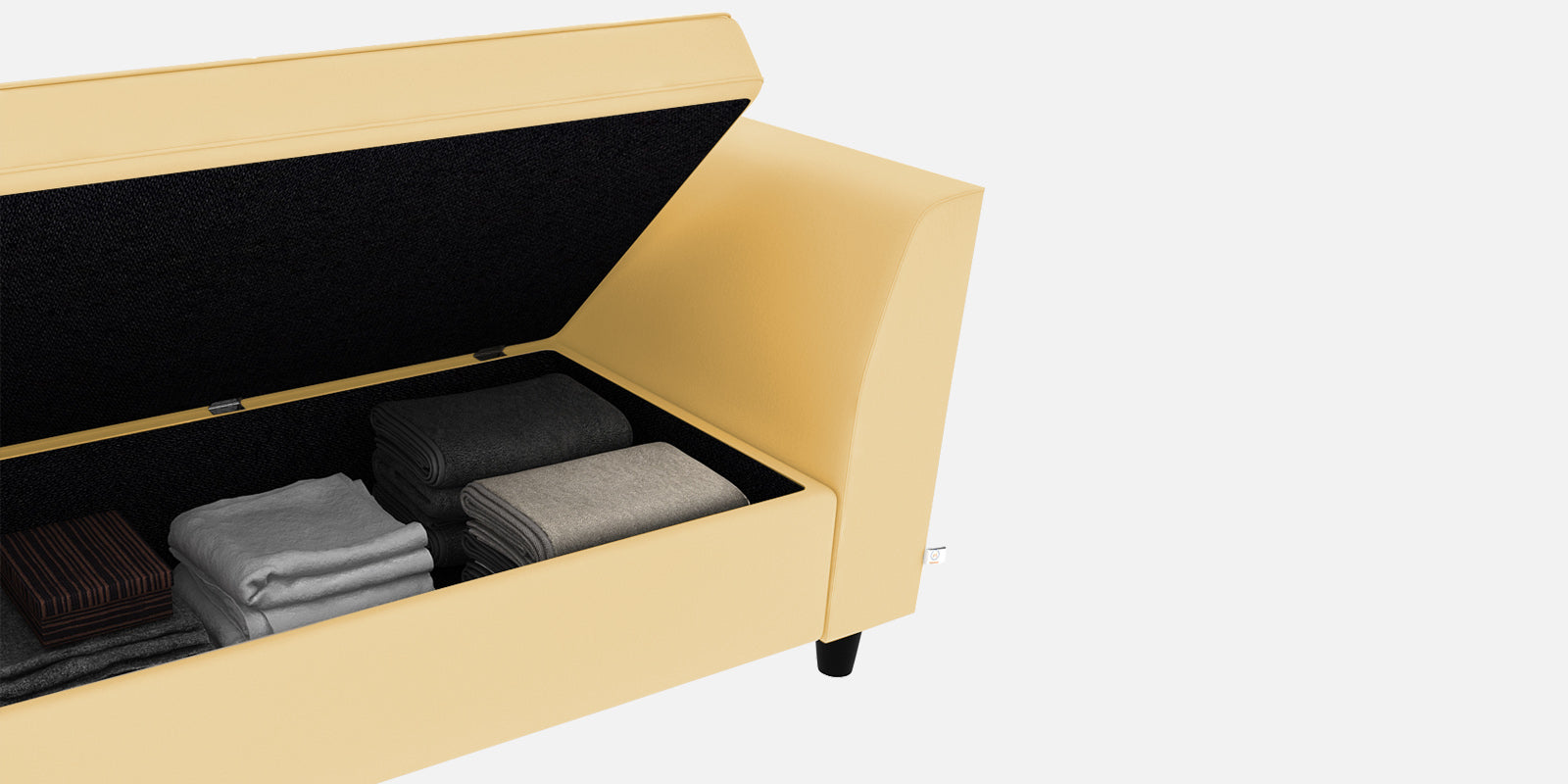 Bristo Velvet 3 Seater Sofa In sandy beige Colour With Storage - Febonic Living