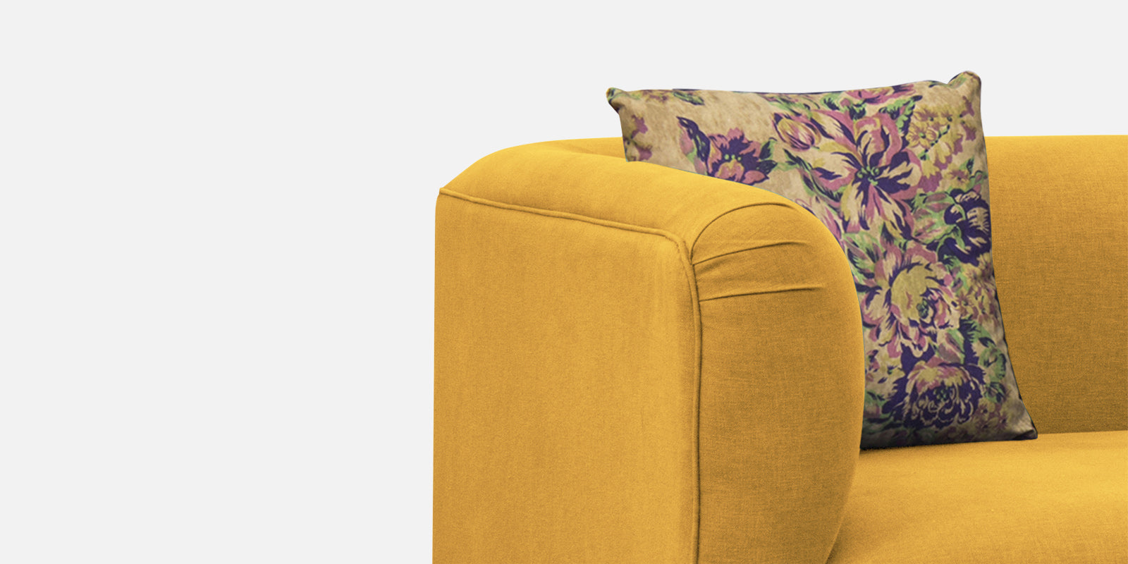 Niki Fabric 3 Seater Sofa In Bold Yellow Colour - Febonic Living