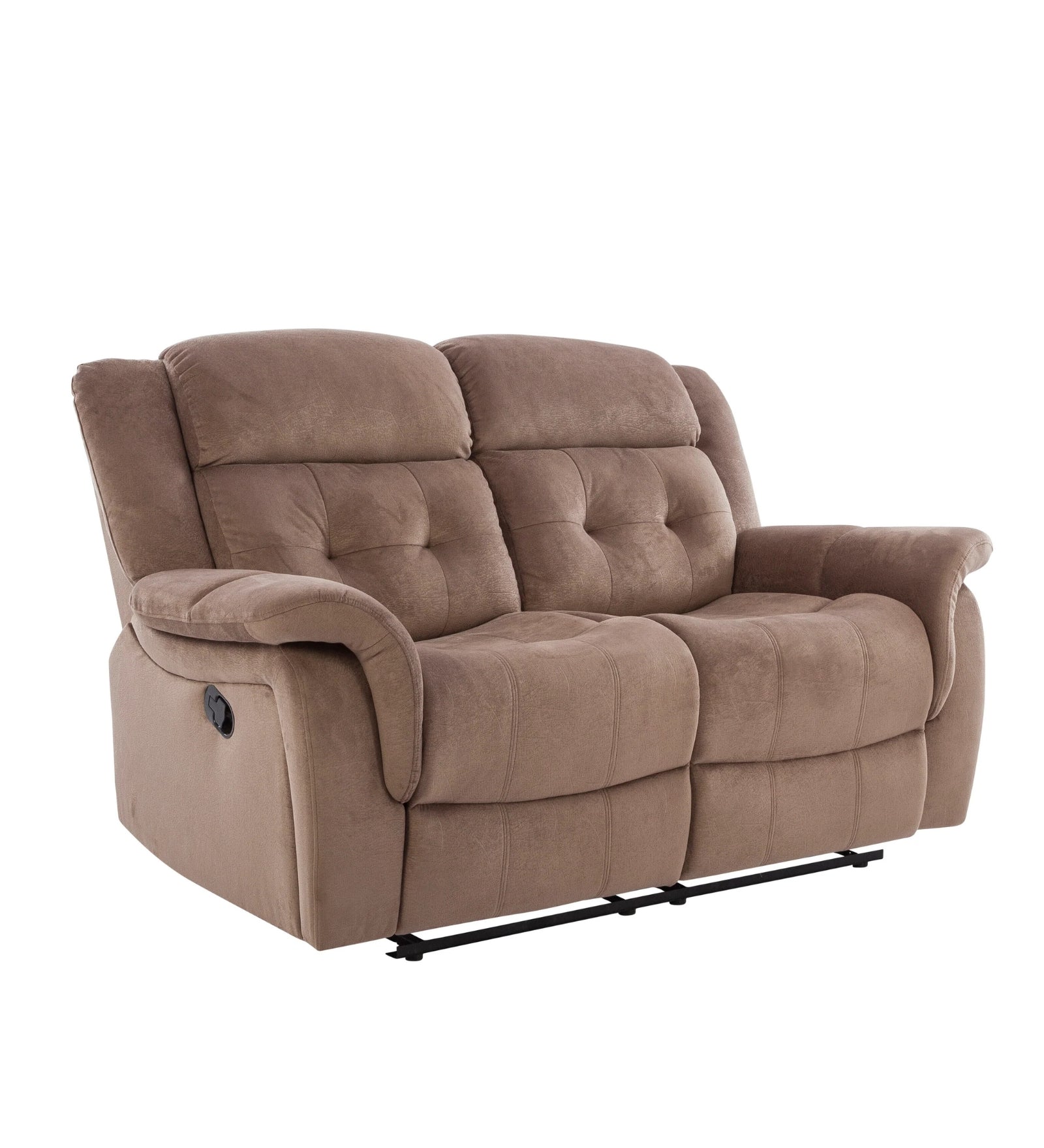 Joy Leatherette 2 Seater Manual Recliner In Beige Colour