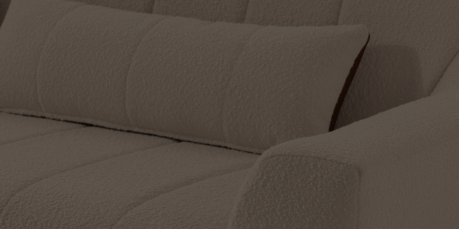 Nesco Boucle Fabric 3 Seater Sofa in Niya Beige Colour