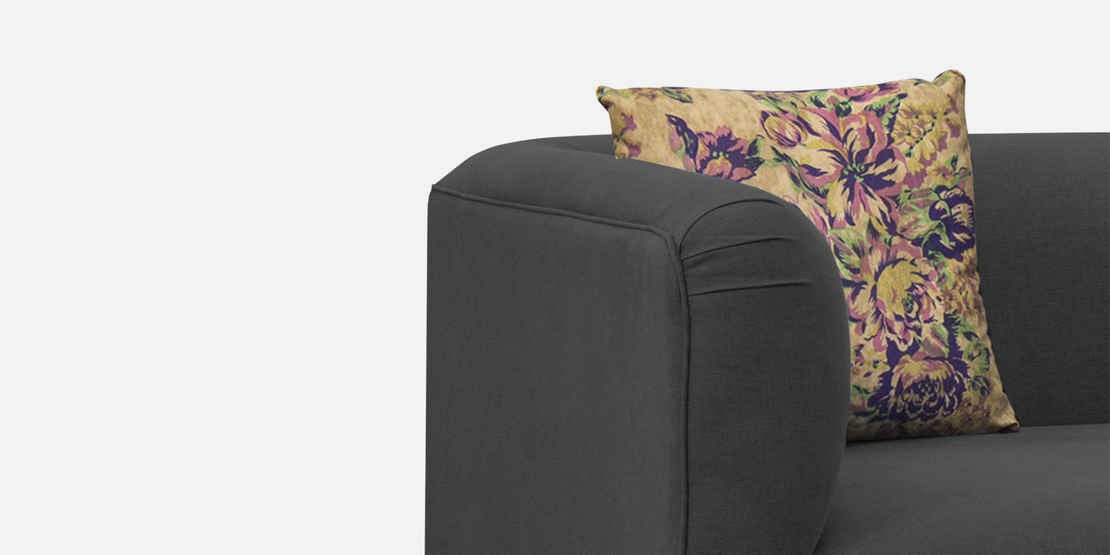 Niki Fabric 2 Seater Sofa In Charcoal Grey Colour