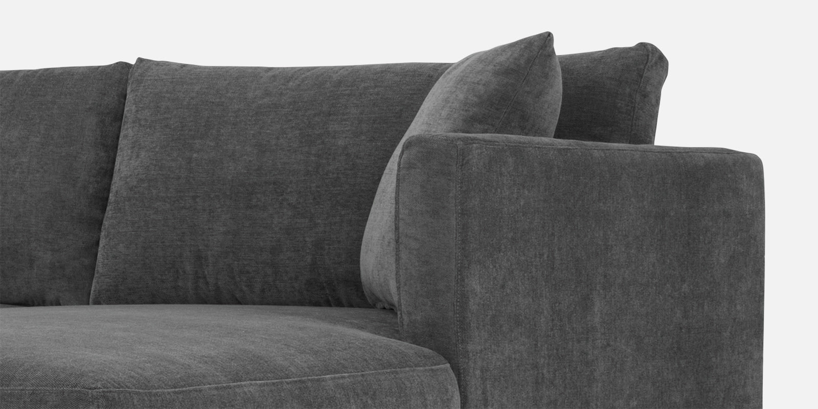 Northern Fabric LHS Sectional Sofa (3+Lounger) In Charcoal grey Colour - Febonic Living