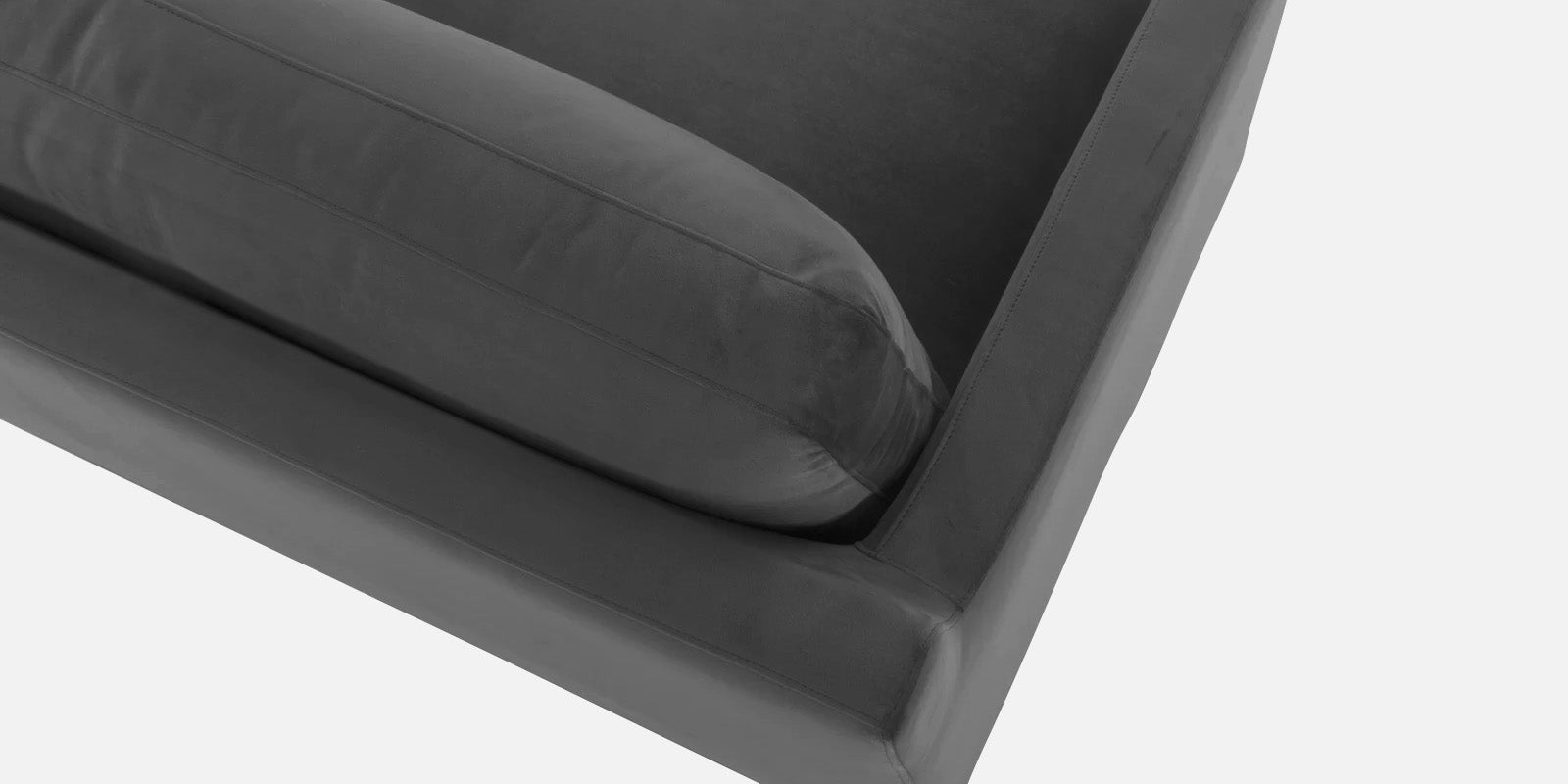 Jones Velvet LHS Sectional Sofa (3+Lounger) In Hory Grey Colour - Febonic Living