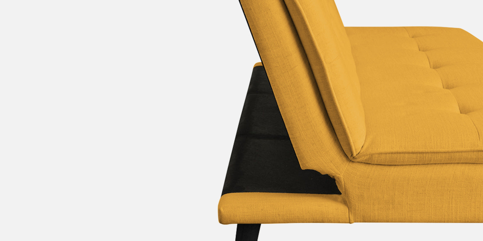 Toner Fabric 3 Seater Convertible Sofa Cum Bed In Bold Yellow Colour - Febonic Living