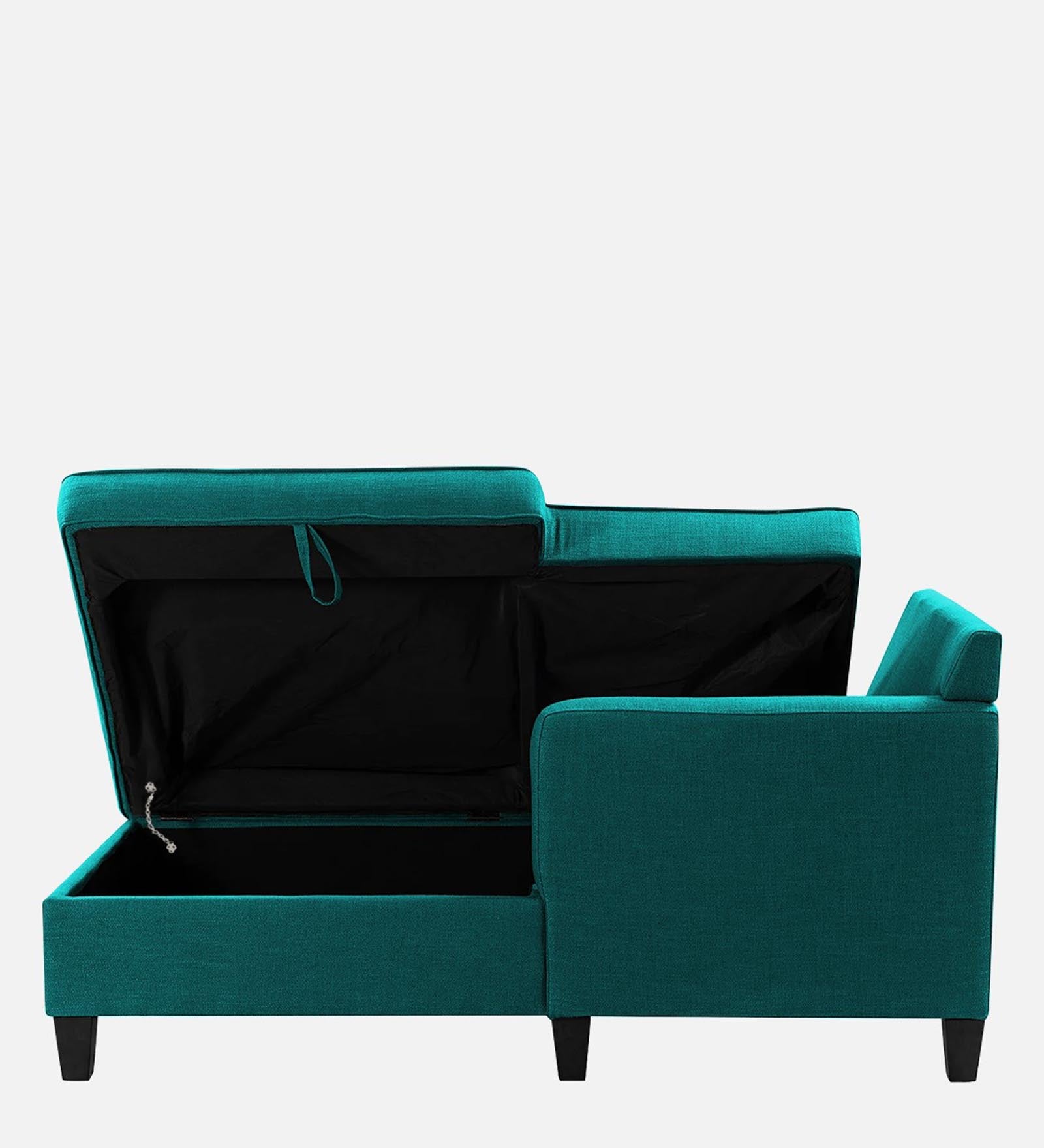 Royee Fabric RHS Chaise Lounger In Sea Green Colour With Storage - Febonic Living