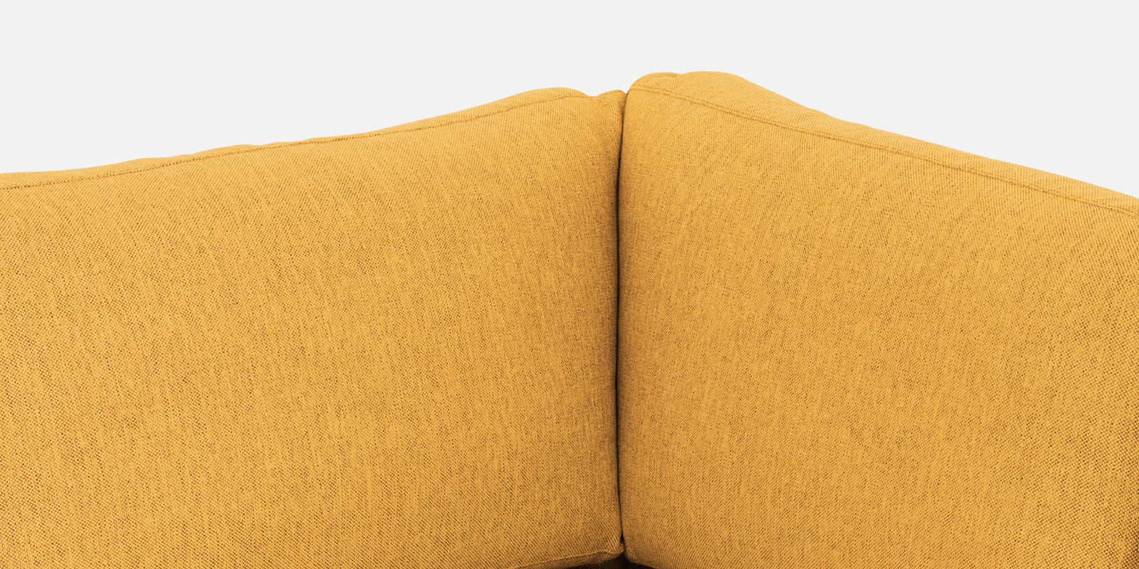 Freedom Velvet 6 Seater RHS Corner Sofa In Turmeric Yellow Colour With Ottoman - Febonic Living