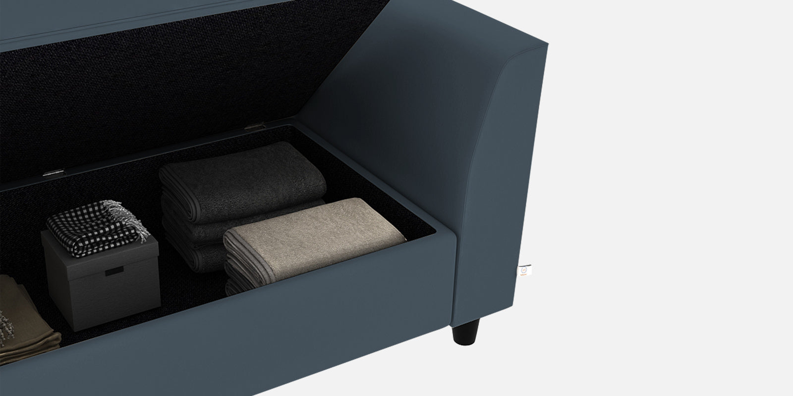 Bristo Velvet 2 Seater Sofa in Oxford Blue Colour With Storage