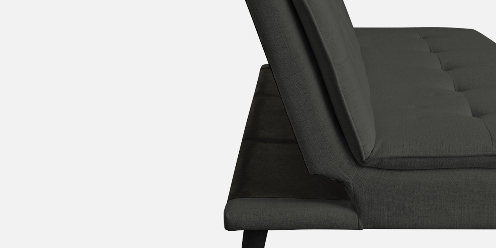 Toner Fabric 3 Seater Convertible Sofa Cum Bed In Charcoal Grey Colour - Febonic Living