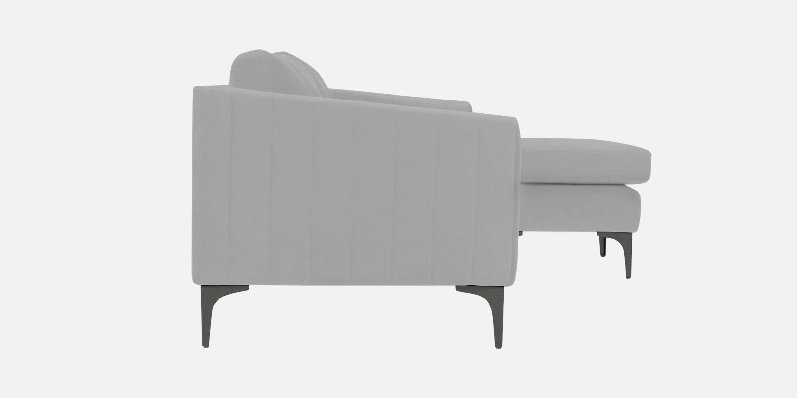 Haru Fabric LHS Sectional Sofa (2+Lounger) In Concrete Grey Colour - Febonic Living