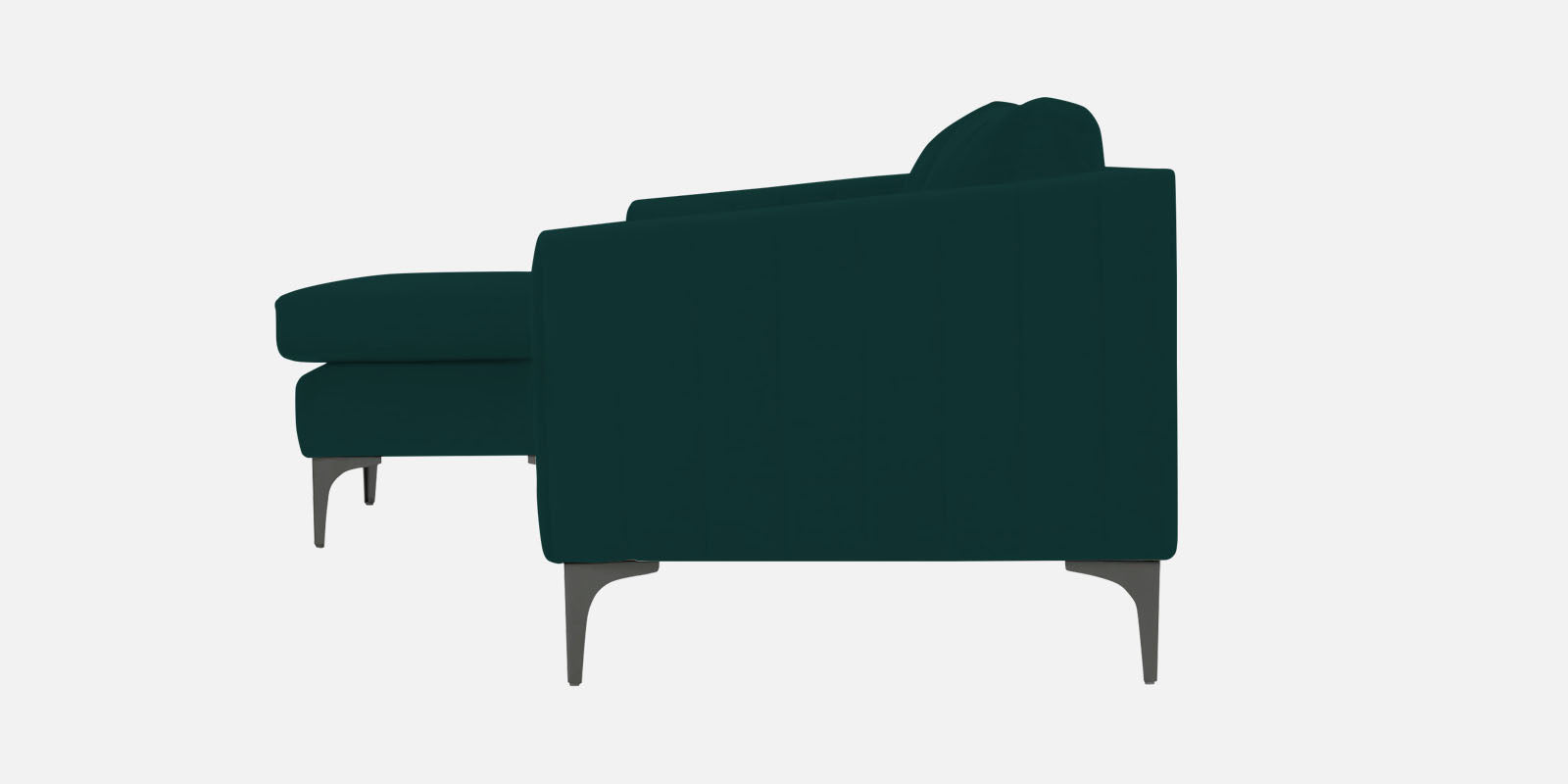 Haru Fabric RHS Sectional Sofa (3+Lounger) In Forest Green Colour - Febonic Living