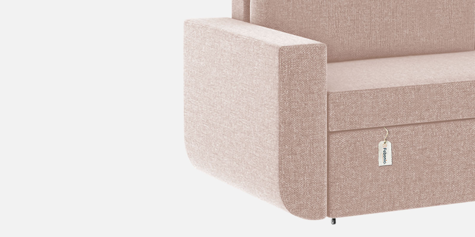 Grace Fabric 3 Seater Pull Out Sofa Cum Bed In Woom Beige Colour With Storage - Febonic Living