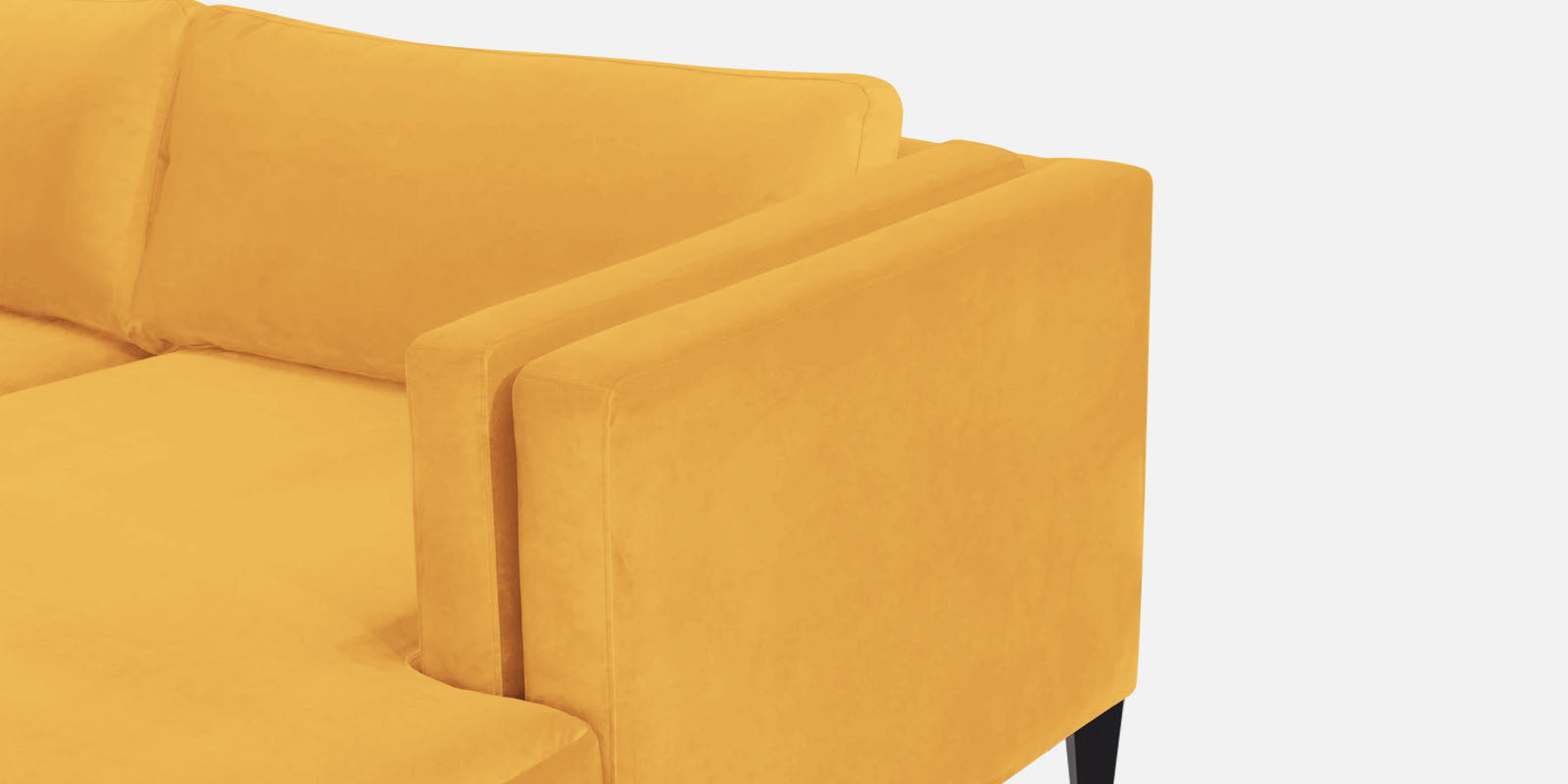 Jasper Velvet LHS Sectional Sofa (3+Lounger) In Turmeric yellow Colour - Febonic Living