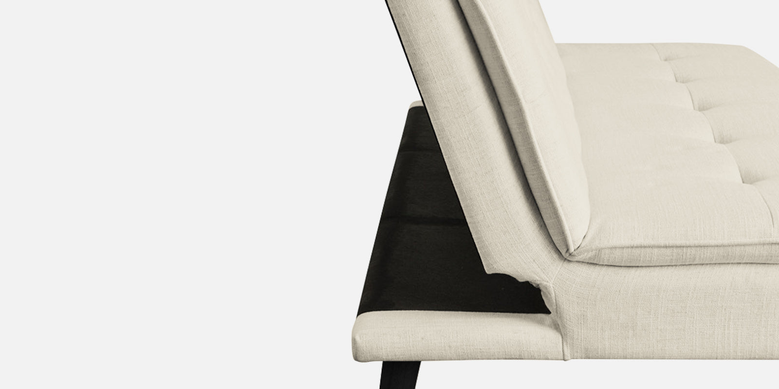 Toner Fabric 3 Seater Convertible Sofa Cum Bed In Ivory Cream Colour - Febonic Living