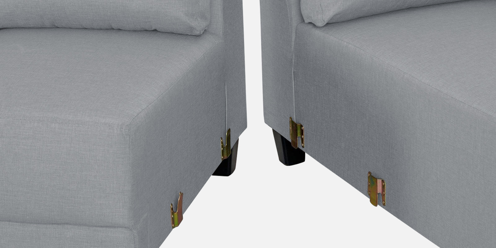 Perry Fabric LHS Sectional Sofa (3+Lounger) In Coin Grey Colour - Febonic Living