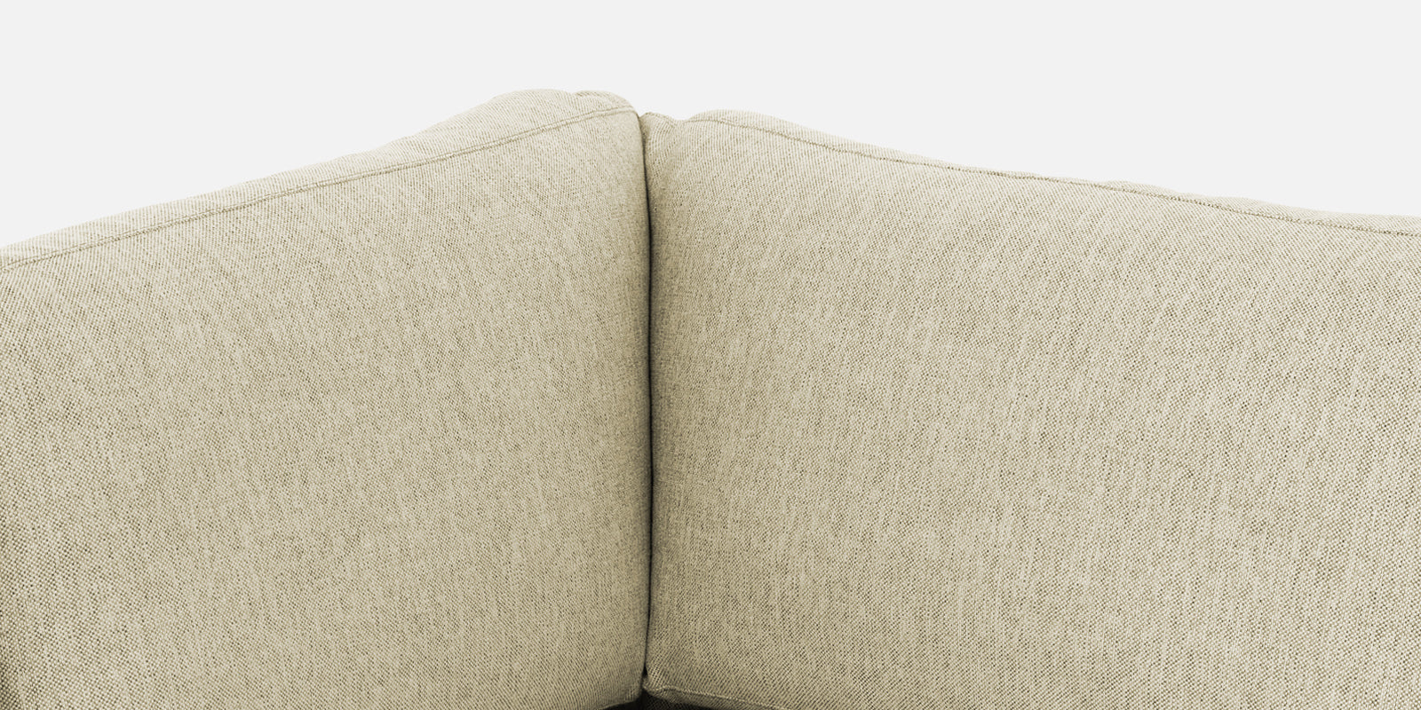 Freedom Velvet 6 Seater LHS Corner Sofa In Warm White Colour With Ottoman - Febonic Living