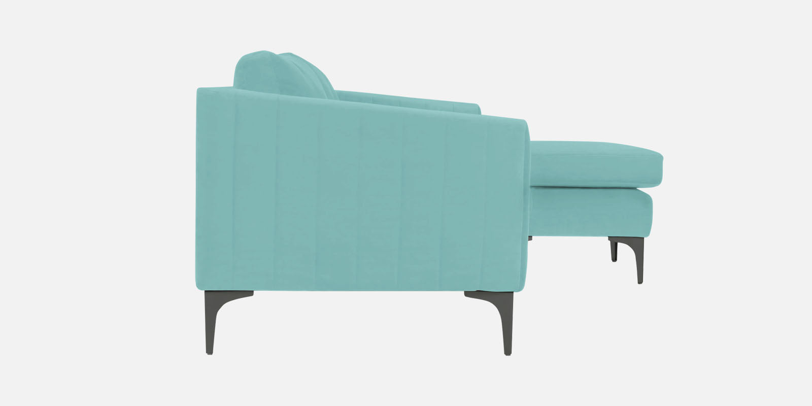 Haru Fabric LHS Sectional Sofa (2+Lounger) In Barmunda Aqua Colour - Febonic Living