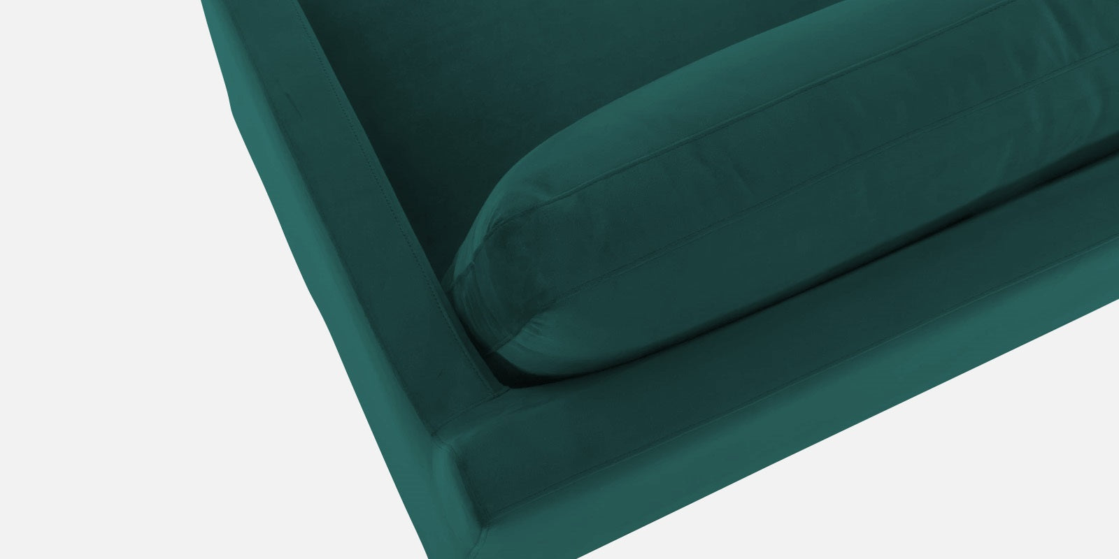 Jones Velvet RHS Sectional Sofa (3+Lounger) In Pine Green Colour - Febonic Living
