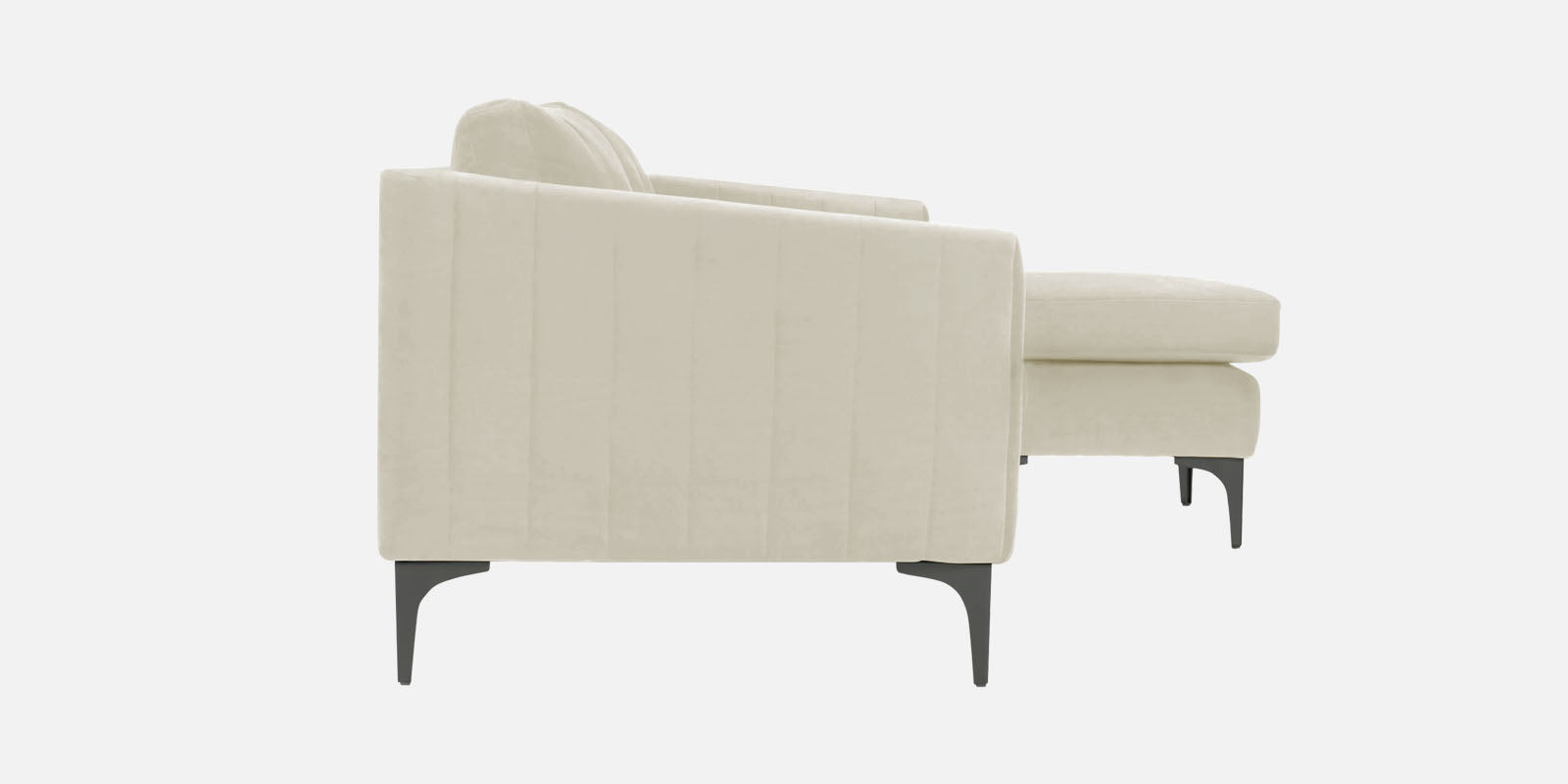 Haru Fabric LHS Sectional Sofa (2+Lounger) In Warm White Colour - Febonic Living