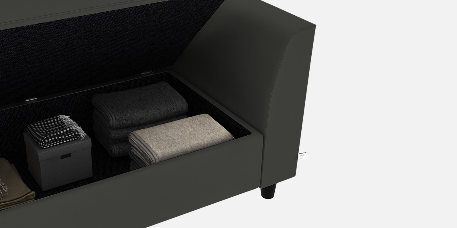 Bristo Velvet 2 Seater Sofa In Hory Grey Colour With Storage - Febonic Living