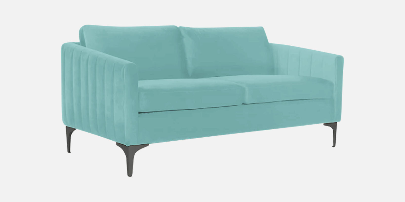 Haru Velvet 2 Seater Sofa In Barmunda Aqua Colour - Febonic Living
