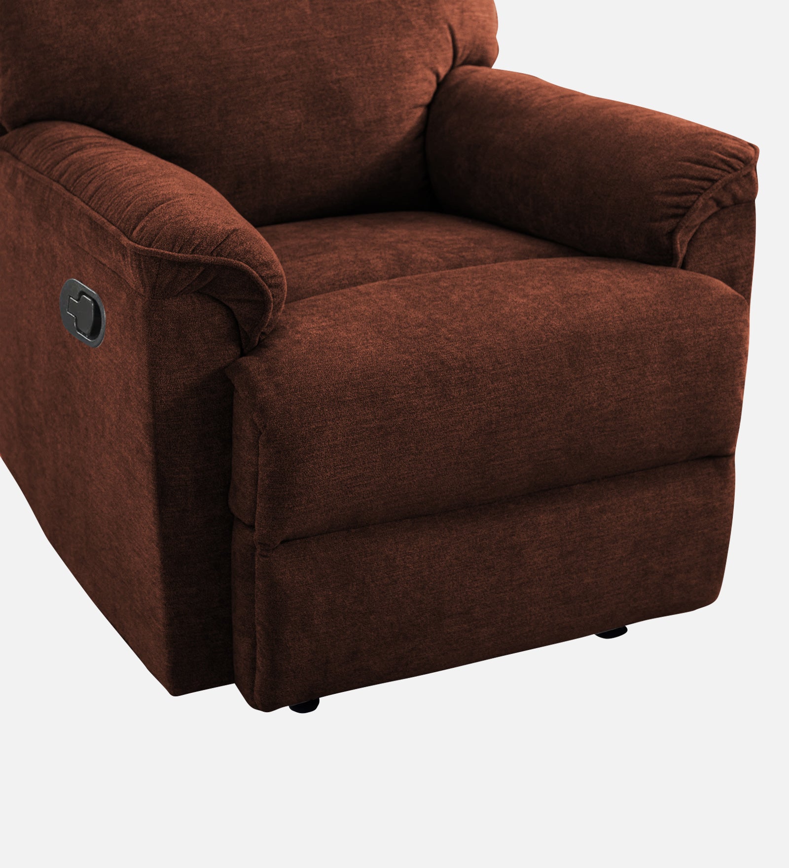 Abby Fabric 1 Seater Manual Recliner In Coffee Brown Colour - Febonic Living