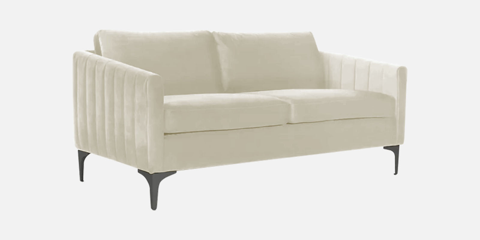 Haru Velvet 2 Seater Sofa In Warm White Colour - Febonic Living