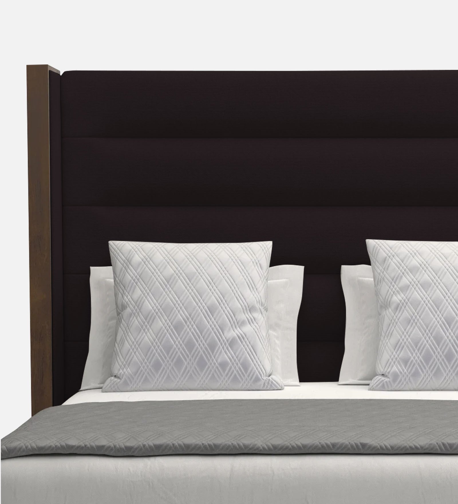 Sunny Fabric Queen Size Bed In Cara Brown Colour - Febonic Living